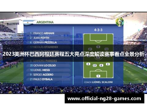 2023美洲杯巴西阿根廷赛程五大亮点深度解读赛事看点全景分析
